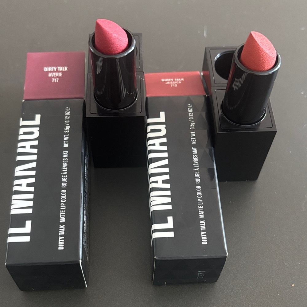 NIB IL MAKIAGE Dirty Talk Matte Lipstick - Bold Red and Deep Pink